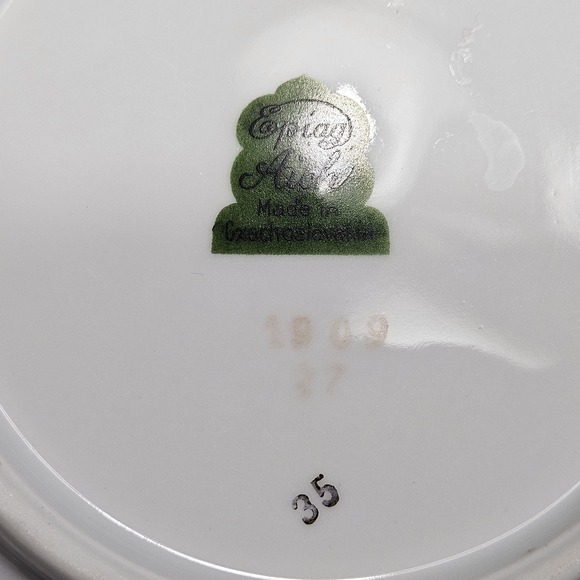 Epiag Pastelle Covered Butter Dish w INSERT Czech Porcelain Floral Gold Trim - Picture 7 of 8